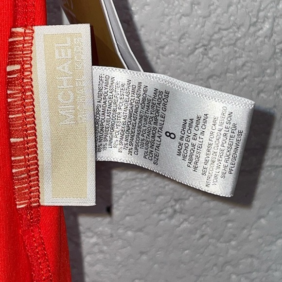 MICHAEL MICHAEL KORS Blouson Full Coverage Tie Halter One Piece Swimsuit 8 - Picture 9 of 9